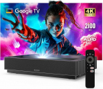 WEMAX Nova Pro 4K Ultra l&uuml;hikese vahemaa projektor, 150-tolline ALPD Laser TV koos nutika Google TV-ga, 2100 ISO luumenit, Dolby Audio/DTS-HD, UST projektor kodukino jaoks, WiFi, Bluetooth, integreeritud Google