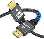 Yauhody HDMI kaabel 6 m 8K, HDMI 2.1 kaabel 48 Gbps Ultra High Speed Nylon Braid Real 10K 8K 60Hz, 4K 120Hz 144Hz, eARC, HDCP 2.2 & 2.3, Dynamic HDR, DTS:X, 3D monitorile, TV, PS5, Switch, PC, X-boxile