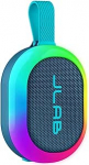 JLab Pop Party Ultra kompaktne kaasaskantav Bluetooth-k&otilde;lar 8+ tunni akuga, 5W juhtmevaba, v&auml;ike RGB-valgusega, rikkaliku heli ja IP55 veekindlusega v&auml;ljas&otilde;iduk&otilde;lar, merev&auml;e sinine