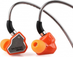 LINSOUL 7Hz Salnotes Zero HiFi 10 mm d&uuml;naamilise juhiga k&otilde;rvaklapid IEM metallist komposiitmembraaniga, roostevabast terasest esiplaat, eemaldatav 2-pin OFC kaabel (oranž, ilma mikrofonita, 3,5 mm)