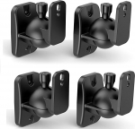 HomeMount k&otilde;larite seinakinnitused - reguleeritav Surround Sound seinakinnituskomplekt riiulik&otilde;laritele, seinakinnitus koos kruvidega, k&otilde;larikinnitus kuni 8 naela, 4 tk, must pakett