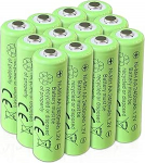 AA 1.2V Ni-MH laetavad patareid, AA 2400mAh 1.2V p&auml;ikesepatareid, topelt A eellaetud patareid p&auml;ikesevalgustite jaoks v&auml;ljas, tee valgustid (pakett 12)