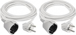 EMOS P0123R 3 m Schuko pikenduskaabel siseruumides kasutamiseks IP20 H05VV-F3G 1,5 mm2 lastekaitse (2 tk) Valge (2 tk)