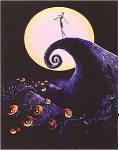 Idea Nuova Nightmare Before Christmas LED Light Up Canvas Wall Art Picture Print Jack Skellington 11" W x 14" H