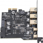 PCIe to USB 3.2 Gen 2 Card 20Gbps 5 Port (3 USB Type A 2 USB Type C) Expansion Card for 7/8/10/11 for Linux for OS X PC