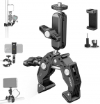 NEEWER Super Clamp Clamp koos 3-tollise Dual Ball Head Magic Arm, Cold Shoe, 1/4-tolline keermega, mobiiltelefoni / Action Cam Mount adapter lauastatiivide statiivitoru traversi Gimbal varrega, mis on &uuml;hilduv SmallRigiga
