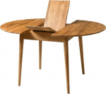 Nordic Story Scandi 5 Dining Table (Round, Extendable) &bull; Table for Kitchen, Dining Room & Living Room &bull; Solid Wood (Oak) &bull; Natural Oak &bull; Round Extendable Table (110-145 x 110 x 75 cm)