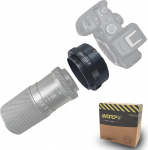 QBM-EOS R objektiivi adapterr&otilde;ngas Rollei SL 35 mm objektiividele, mis &uuml;hildub EOS R-mount kaameraga RF RP, QBM EOS R objektiivi adapterile