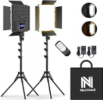 NiceVeedi Fotobeleuchtung, 2-Pack zweifarbige Studioleuchten 2700-6500K, 36W dimmbares LED-Videolicht Set f&uuml;r Video/Spiele Streaming/Kameraportr&auml;t, CRI95+ Lichtset mit Fernbedienung und 183cm Stativ