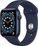 Apple Watch Series 6 (GPS, 44 mm) alumiiniumist korpus sinine koos sinise spordirihmaga (uuenenud)