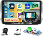 Roinvou 4+128G Android 15 Autoradio f&uuml;r Peugeot 208/2008 2012-2018 mit Carplay Android Auto, 10 Zoll Auto Radio Incell Touchscreen mit GPS Bluetooth EQ WiFi RDS FM SWC MIC R&uuml;ckfahrkamera
