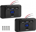 Linkstyle auto laadimispaneel 36 W PD USB-C ja 18 W QC USB-A, auto laadimisseade LED-voldim&otilde;&otilde;tja ja l&uuml;litiga, sobib 12 V/24 V matkaauto, paadi, veoauto jaoks (2 tk)