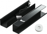 Kabelmanagement unter dem Schreibtisch, selbstklebend, Kabelmanagement-Tablett f&uuml;r B&uuml;ro und Zuhause, 2 St&uuml;ck (schwarz)