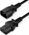 deleyCON 15 m IEC C13-C14 toitekaabli pikendus sirge C13 pistikupesa C14 pistikupessa kodumasinad PC monitor projektor printer must