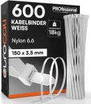 600 Nailon 6.6 kaablisidemed 150 x 3,5 mm Tihedus 18kg kaablisidemed kaabli ja juhtmestiku jaoks Iselukustuv elektrikute DIY hammastega libisemisvastane tulekindel soojus- ja k&uuml;lmakindel