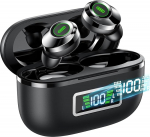Traadita k&otilde;rvaklapid, Bluetooth 5.4 k&otilde;rvaklapid mikrofoniga HiFi Stereo Deep Bass, traadita k&otilde;rvaklapid IP7 veekindlad puutetundlikud LED-ekraaniga k&otilde;rvaklapid USB-C
