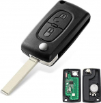 2 nupu FSK autode kaugjuhtimispuldi 433MHz elektroonilise kiibiga ID46 PCF7961 kaugjuhtimispult Peugeot 207 307 308 407 Citroen C2 C3 C4 C5 CE0536 koos VA2 v&otilde;tme t&uuml;hja kohaga