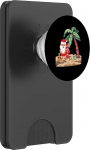 Weihnachten im Juli Weihnachtsmann h&auml;lt Surfbrett am tropischen Strand PopSockets PopWallet f&uuml;r MagSafe