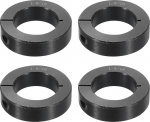 sourcing map 4 St&uuml;ck einteilige Klemmmanschette mit einzelner geteilter Schaft, 3,8 cm Bohrung, einteiliger Klemmkragen, 5,4 cm Au&szlig;endurchmesser, 1,4 cm Dicke, schwarzes Oxidstahl-Set,