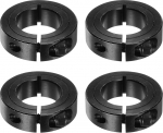 QUARKZMAN Shaft Collar 1 Inch Bore 1-3/4 Inch AD 1/2 Inch Width Black Oxide Electroplating Individually Split Axle Clamping Ring with Set Screw Pack of 4