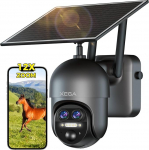 Xega 4G LTE 12X Hybrid Zoom Outdoor Surveillance Camera with SIM Card, 2K PTZ Dual-Lens Without WLAN Solar Camera Outdoor Wireless, 10400 mAh Battery, PIR/AI Humanoid Detection, 30 m Colour Night