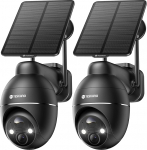 2K traadita v&auml;liskaamera p&auml;ikesepaneel 360 &deg; PTZ v&auml;ljas traadita turvakaamera 2,4 GHz aku &ouml;ine n&auml;gemine v&auml;rviline PIR tuvastamine kahesuunaline