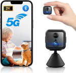 iPalamila 2K HD 21 p&auml;evane minikaamera, 5G WiFi ja Bluetooth valvekaamera, &ouml;&ouml;vaatega siseruumide turvakaamera, kahesuunaline k&otilde;ne koos liikumistuvastusega kodukontorile, s&ouml;e must