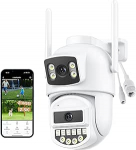 V&auml;litingimustes kasutatav kahe objektiiviga valvekaamera 6MP, 2.4/5Ghz, Ethernet RJ45, v&auml;litingimustes kasutatav valvekaamera, WiFi kaamera, v&auml;rviline &ouml;&ouml;n&auml;gemine, kahesuunaline heli, liikumistuvastus, IP66.