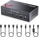 AV Access 8K KVM Switch 2 arvutit 1 monitor HDMI 2.1, USB 3.0 ja kiirklahvivahetusega, toetab 10K@120hz, 8K@120hz, 1080P@240hz ja 2K@165hz k&otilde;ikidele operatsioonis&uuml;steemidele, ideaalne m&auml;ngimiseks, t&ouml;&ouml;jaamade jaoks.