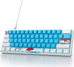SOLIDEE mehaaniline m&auml;nguklaviatuur 60%, 61 klahvi kompaktne mehaaniline klaviatuur RGB taustavalgustus, 60% mehaaniline QWERTY klaviatuur, punane l&uuml;liti Win / Mac PC s&uuml;learvutile (61 sinine)