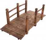 RELAX4LIFE Puidust sild koos piirdega, aia sild s&uuml;lda kuusepuust, tiigisild maksimaalne koormus 100 kg, dekoratiivne sild vastupidav, dekoratiivne sild vastupidav, 150 x 67 x 55 cm (pruun)