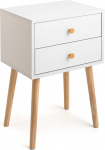 Arcoroc VINTHERA Moa Bedside Table Melamine Pine 40 x 30 x 62.5 cm White