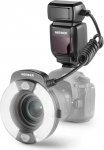 NEEWER RF1-C Makro r&otilde;ngas v&auml;lk, mis &uuml;hildub Canon 76W GN15 5600K E-TTL v&auml;lklambi valgustusega 1-1/128 v&auml;ljund, eesmine/tagumine kardina s&uuml;nkroniseerimine, v&auml;rvilised geelid, objektiivi adapterir&otilde;ngad makrofotograafia jaoks.