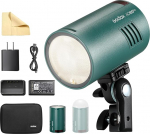 GODOX AD100Pro komplekt Strobe Light Fotograafia, 100 Ws 2.4G Wireless HSS 1/8000s v&auml;litingimustes v&auml;lklambi valgus, kaamera, v&auml;lklambi, modelleerimisvalgus + kuppel hajuti (roheline)