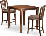 East West Furniture VNCH3-MAH-C 3-osaline k&ouml;&ouml;gi counter k&otilde;rgus s&ouml;&ouml;gilaudade komplekt sisaldab ruudukujuline pubilaud ja 2 polsterdatud linasest riidest tooli 36 "x 36" Mahagonist