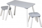 Kesper laste laud koos 2 tooliga, FSC&reg; sertifitseeritud puitkiudplaat ja m&auml;nnipuit, laua m&otilde;&otilde;tmed: 58 x 38 x 43,5 cm, tooli m&otilde;&otilde;tmed: 58 x 38 x 43,5 cm, tooli m&otilde;&otilde;tmed: 58 x 38 x 43,5 cm: 24 x 24 x 25 cm, v&auml;rvus: hall, valge | 1770813