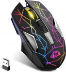 X18 traadita m&auml;nguhiir 2.4G laetav 600mAh pikk eluiga 7 RGB valgust 2400DPI intelligentne energias&auml;&auml;stlik vaikne kl&otilde;ps USB vastuv&otilde;tja optiline PC/Mac/PS4/Xbox jaoks