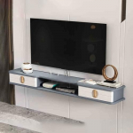 Generisch Konsolentische f&uuml;r Flur und Wohnzimmer, schmale Beistelltische aus Glas, schwebender TV-St&auml;nder - Wandmontierte Medienkonsole mit Hochglanzfinish f&uuml;r Unterhaltungselektronik im Wohnzimmer