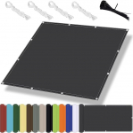 Ristk&uuml;likukujuline veekindel markiis aasadega, tuule- ja 95% UV-kaitsega, 185 g/m&sup2;, 100% pol&uuml;ester, p&auml;ikesekaitse terrassile, r&otilde;dule, aeda, 1,5 x 2,5 m, Antratsiit