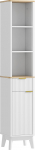 HOMCOM Vannitoakapp 3 avatud riiuliga, sahtliga ja 2 reguleeritava riiuliga v&auml;ikestele ruumidele, 33 L x 30 L x 170 H cm, valge