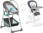 Hauck Sit N Relax Newborn Set - vasts&uuml;ndinu kinnitus ja tugitool alates s&uuml;nnist kuni 15 kg, lamamisfunktsiooniga, m&auml;ngukaar, laud, rattad, reguleeritava k&otilde;rgusega, kasvab koos lapsega, kokkupandav - hall t&uuml;rkiissinine v&auml;rvus