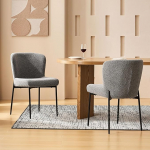 CLIPOP Boucle s&ouml;&ouml;gitoa toolid 2-st s&ouml;&ouml;gitoolist Teddy kangast k&ouml;&ouml;gitoolid s&ouml;&ouml;gitoolid musta metallist jalaga (Hall, 2-st komplekt)