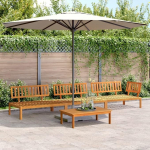 Garten-Ecksofas aus Paletten 4-TLG. aus massivem Akazienholz f&uuml;r Terrasse als Palettensofa Ecksofa Set aus Akazie