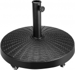 BAKAJI Garden Parasol Base koos 4 ratta ja piduritega Hartsist &uuml;mmargune p&auml;ikesevarjudele 38/48mm Kaal 25kg Ideaalne v&auml;litingimustesse Rannabaar Restoran Patio