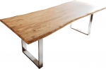 DELIFE Edge s&ouml;&ouml;gitoa laud Akaatsia Natural 240 x 100 Roostevabast terasest kitsas servaosa