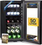 Sommertal joogik&uuml;lmik 50 L - Minik&uuml;lmik must klaasukse, puuteekraaniga ja LED-iga | V&auml;ikepudelik&uuml;lmik lukustatav ja vaikne kontorisse, koju, baari, keldribaarile ja minibaarile
