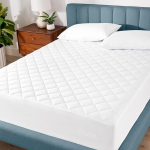 Bare Home Quilted Fitted Mattress Topper (King) - jahutav madratsipealne - kergesti pestav - elastne paigaldatud lina - venib kuni 30 cm s&uuml;gavusele (King)