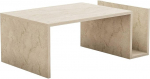 Elegantne kohvilaud, travertiini v&auml;rvi, 86,8 x 32,4 x 50 cm, 100% melamiinkattega puitlaastplaat, 18 mm paksune, seinale paigaldatav, stiilne marmorist kujundus