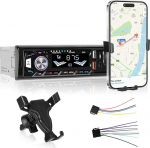 1 DIN autoraadio Bluetoothiga, Bluetooth autoraadio mobiiltelefoni hoidjaga, k&auml;ed-vabad funktsioon, FM-raadio, USB/TF/AUX &uuml;hendus, v&auml;rviline taustvalgustus