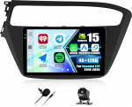 SIXTOP 4G+128G Android Autoradio f&uuml;r Hyundai i20 2018-2020 mit Wireless CarPlay Android Auto Mirror Link Autoradio Mit Bildschirm 9" mit Bluetooth FM RDS Radio GPS WiFi SWC EQ R&uuml;ckfahrkamera